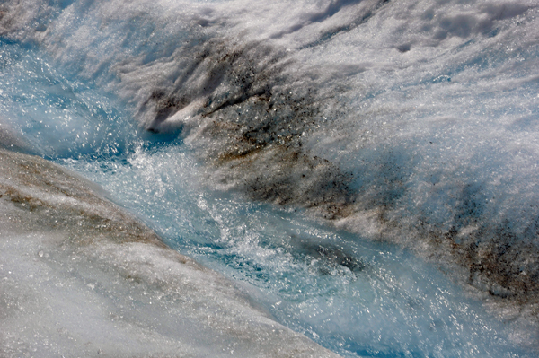 water on The Athabasca Glacier